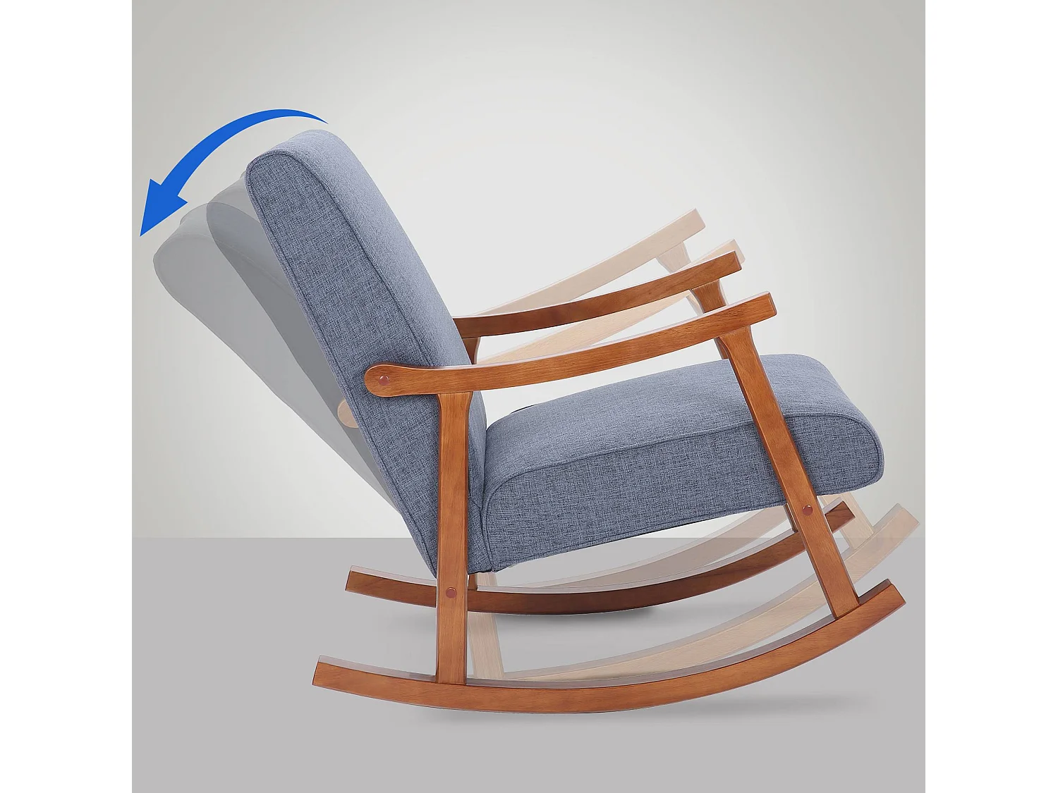 Sedia a dondolo - Tessuto - blu - Morelia