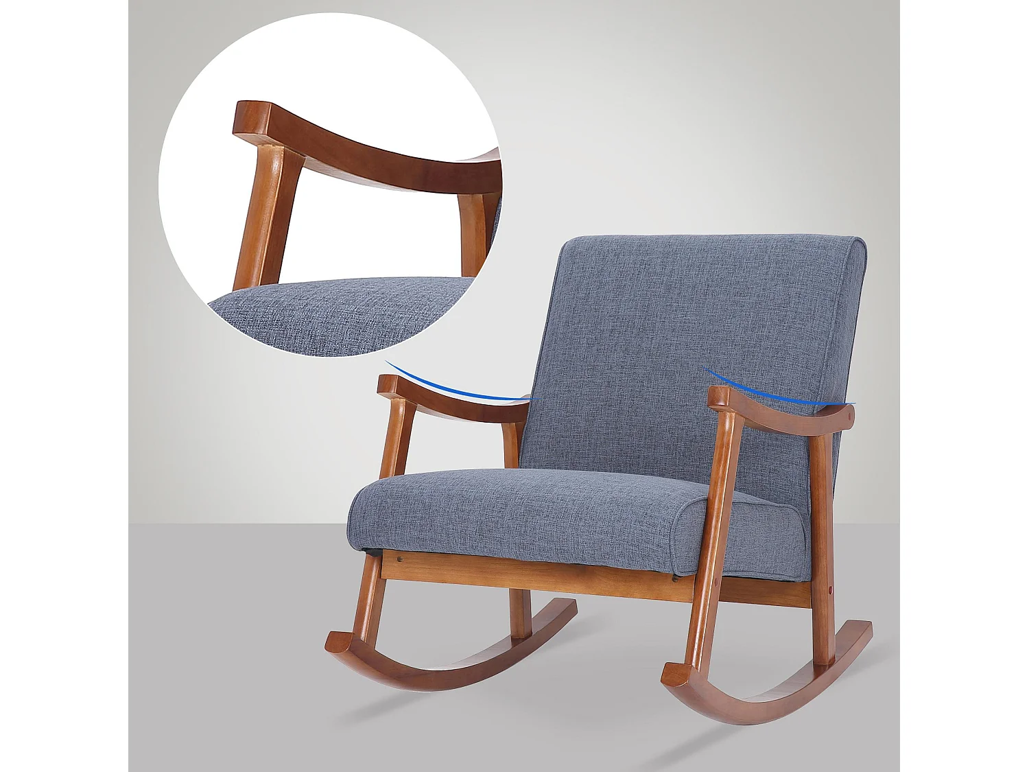 Sedia a dondolo - Tessuto - blu - Morelia