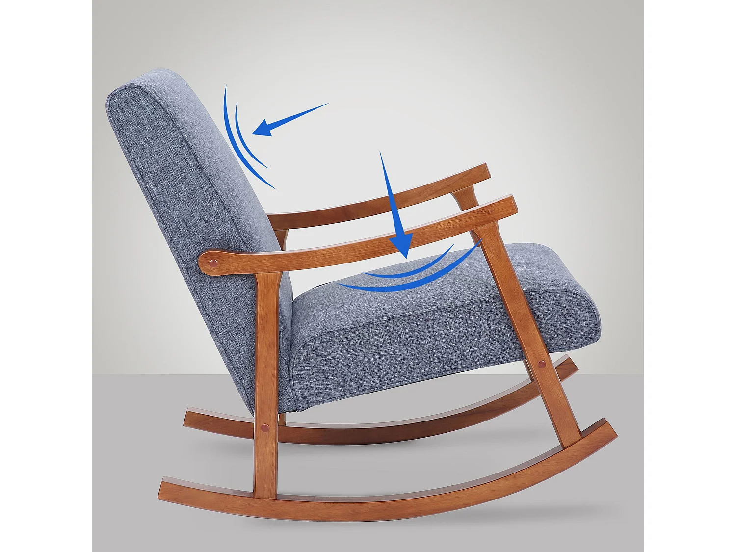 Sedia a dondolo - Tessuto - blu - Morelia