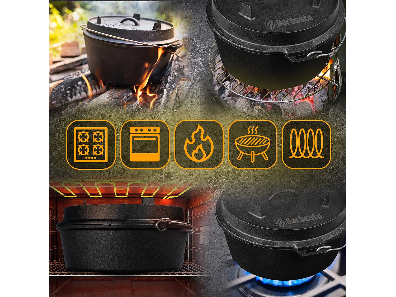 Dutch Oven - Fonte - 5,7L - Noir