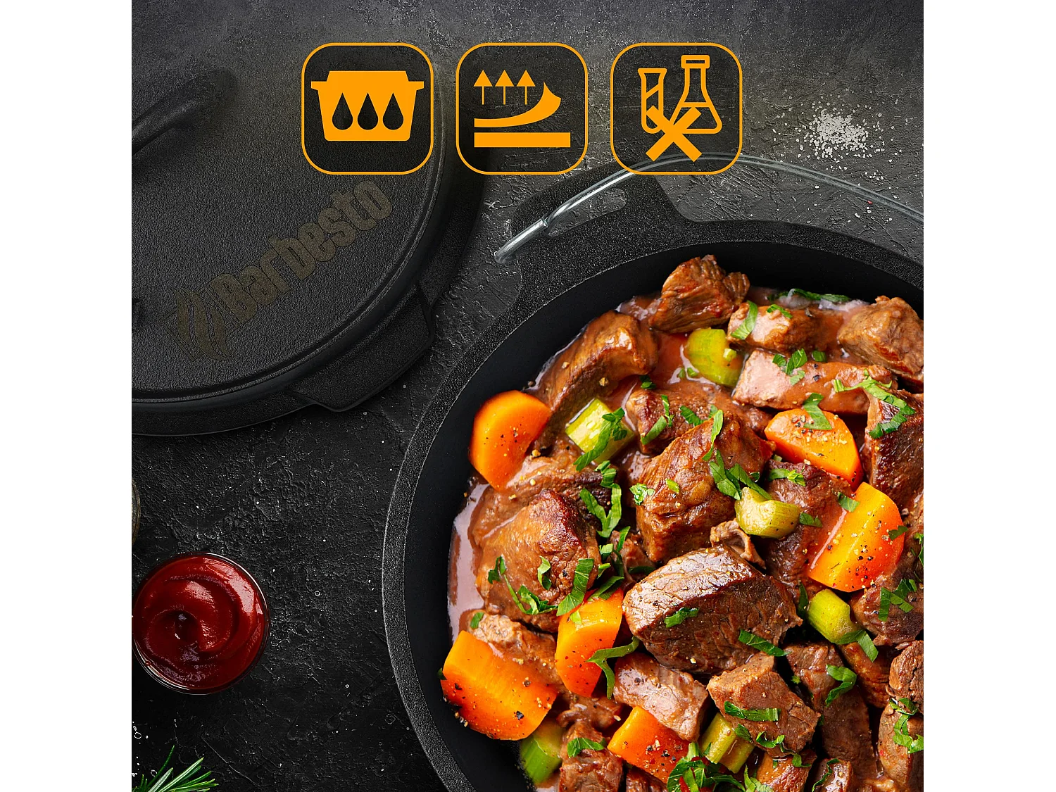 Dutch Oven - Fonte - 5,7L - Noir