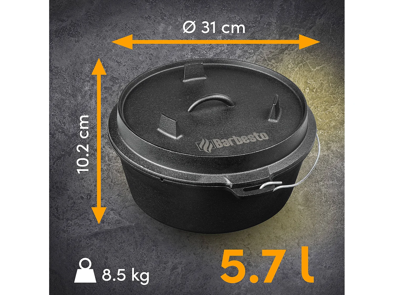 Dutch Oven - Fonte - 5,7L - Noir