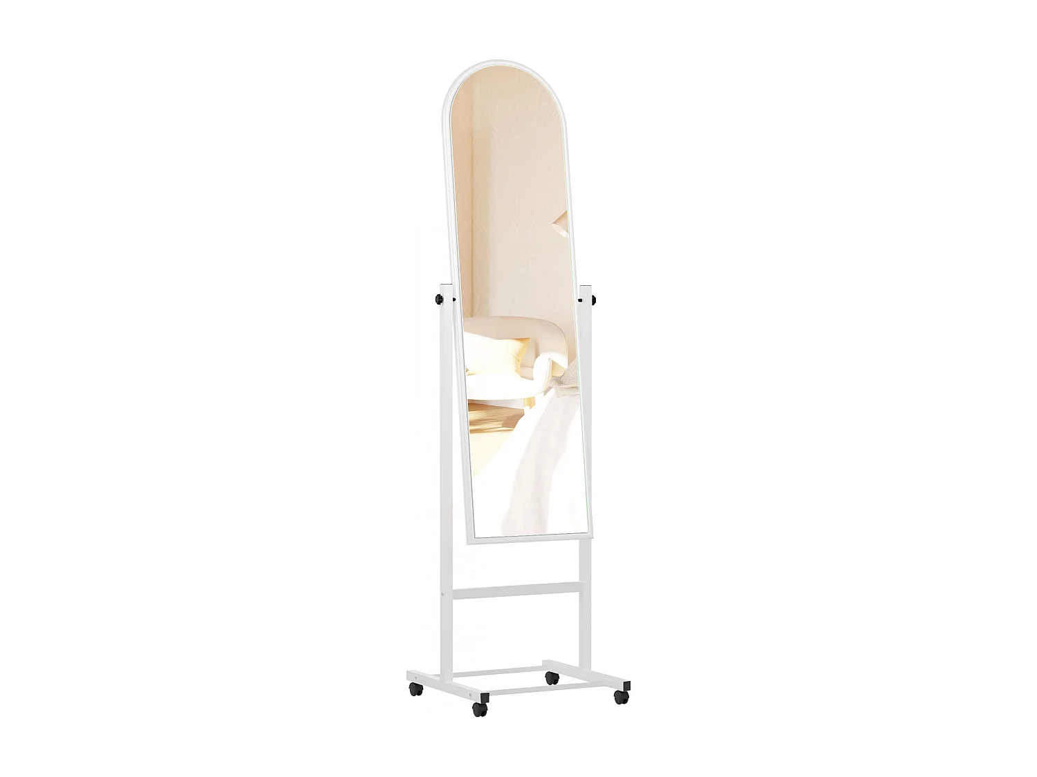 Miroir sur pieds - Bois - Blanc - Evoir