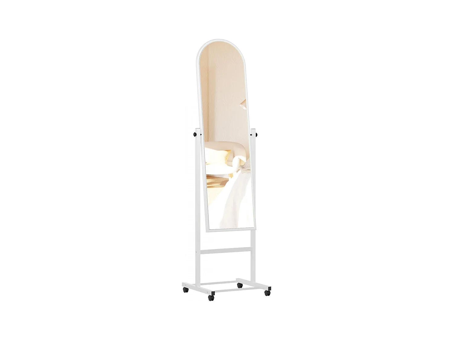 Miroir sur pieds - Bois - Blanc - Evoir