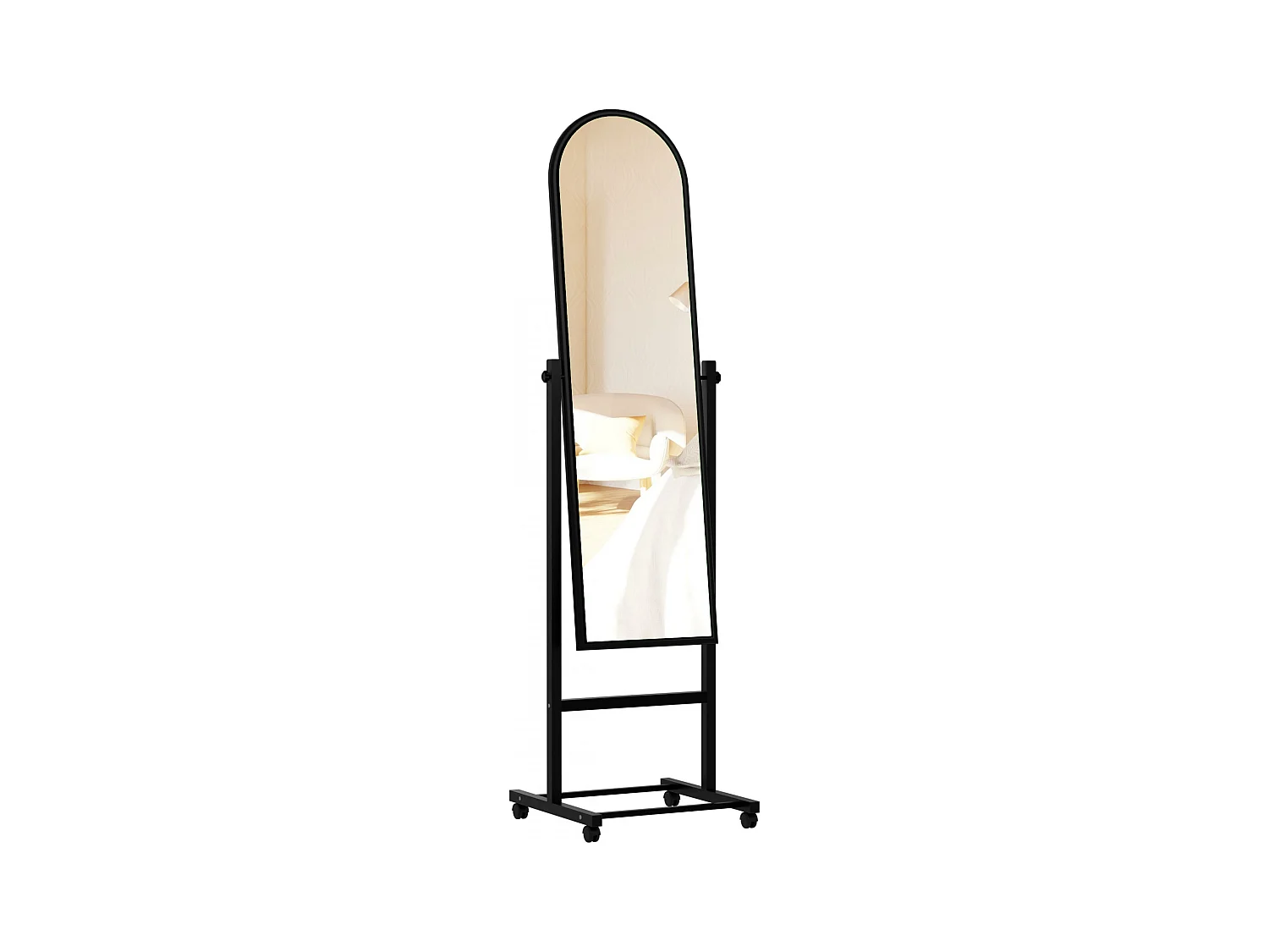 Miroir sur pieds - Bois - Noir - Evoir