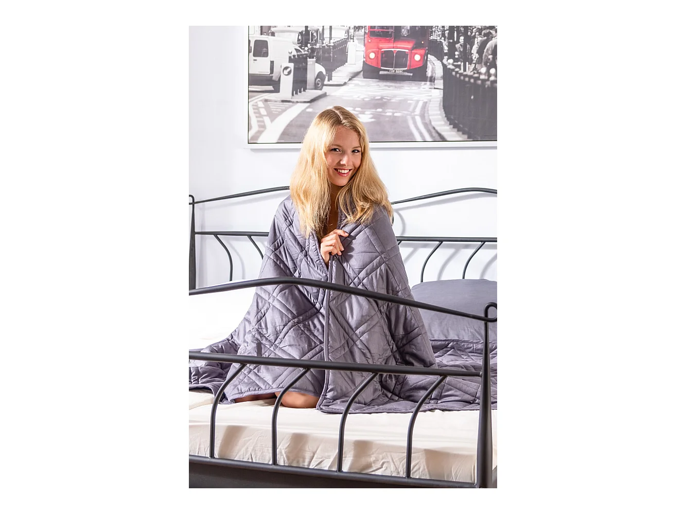 Couverture - Tissu - 150x200 / 7 kg - Gris foncé