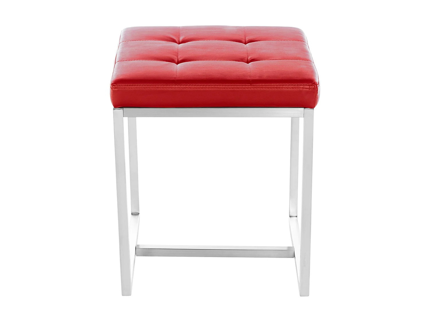 Lot de 2  Tabouret - Similicuir & Acier inoxydable - Rouge - Barci