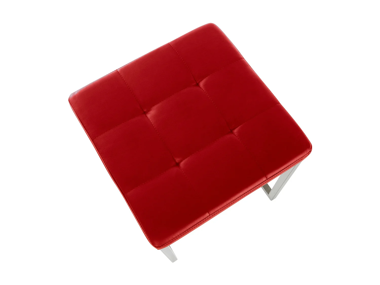 Lot de 2  Tabouret - Similicuir & Acier inoxydable - Rouge - Barci