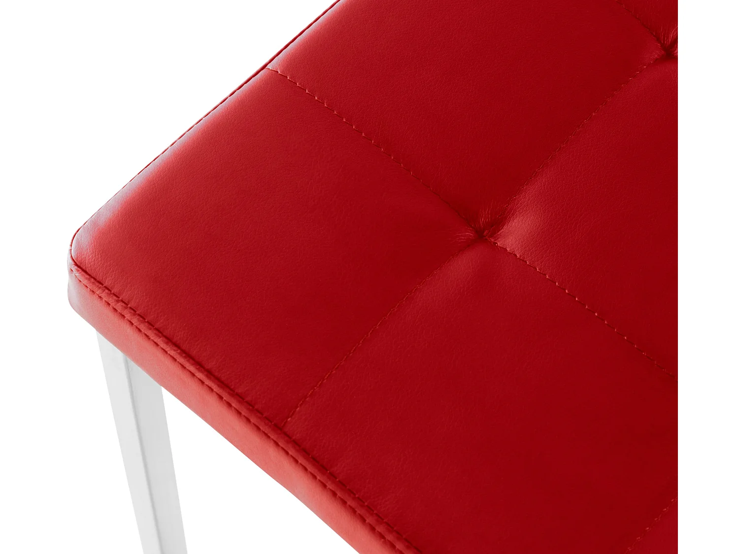 Lot de 2  Tabouret - Similicuir & Acier inoxydable - Rouge - Barci