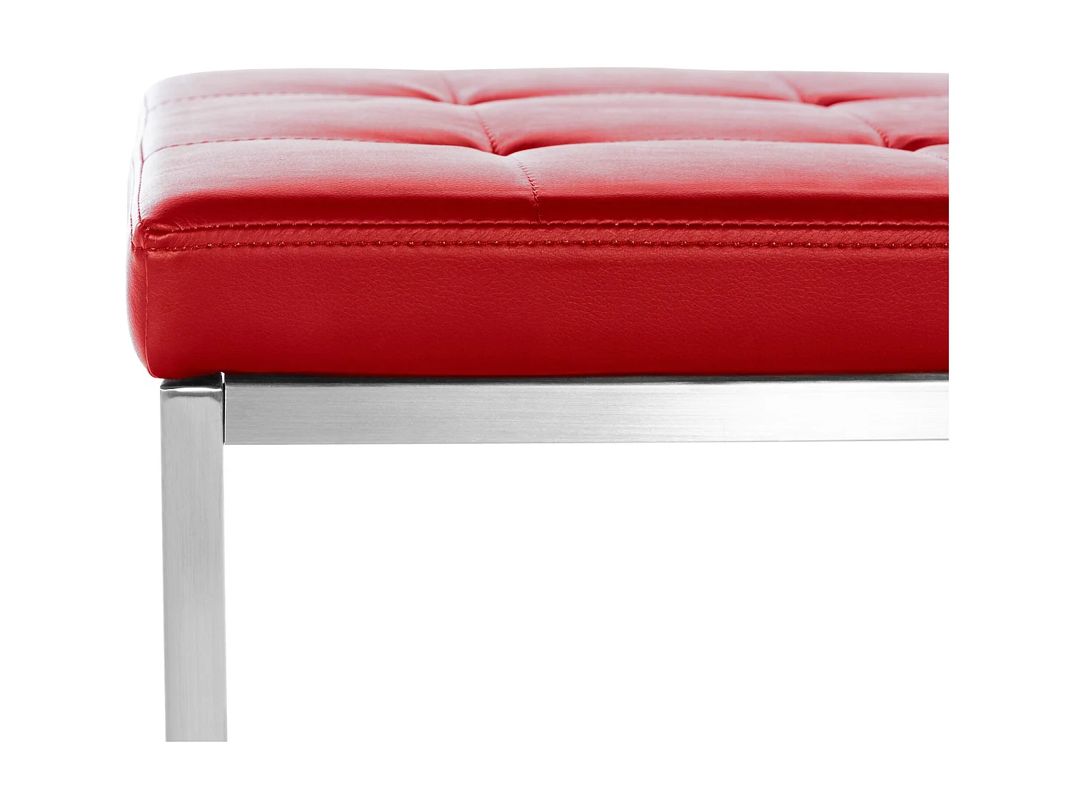 Lot de 2  Tabouret - Similicuir & Acier inoxydable - Rouge - Barci