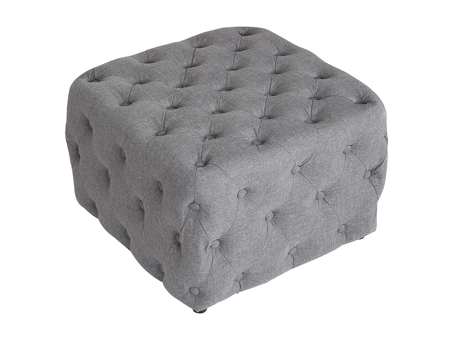 Tabouret - Tissu & Bois - Gris clair - Lugo