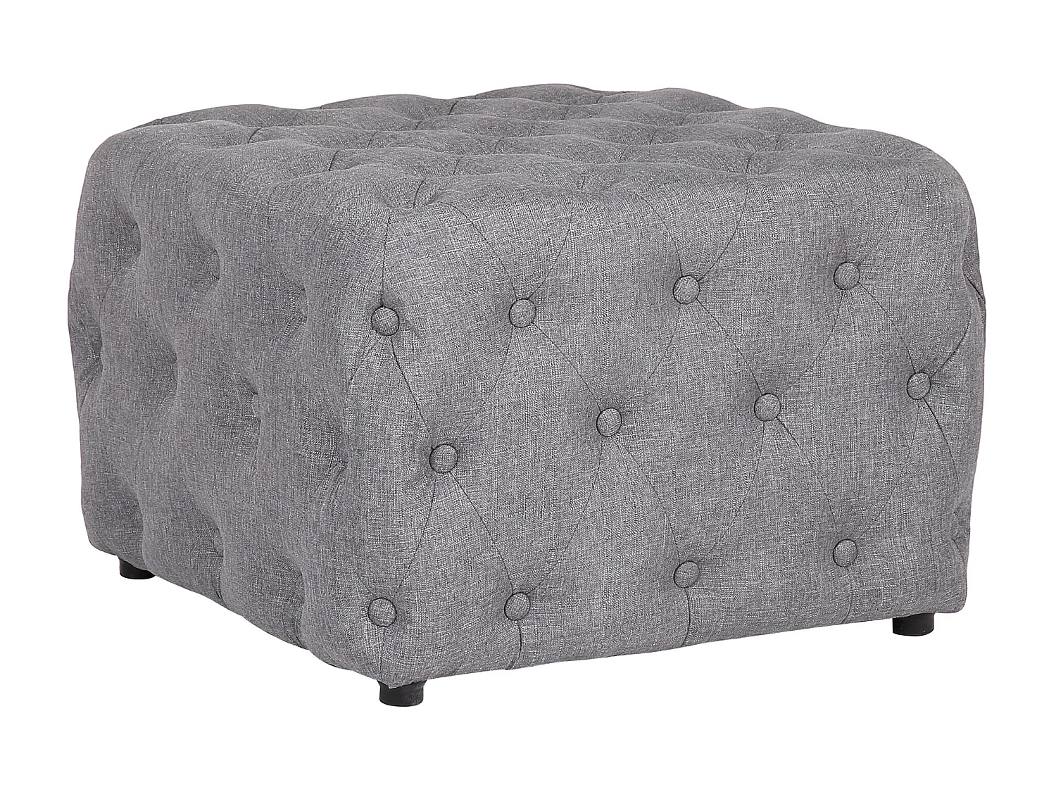 Tabouret - Tissu & Bois - Gris clair - Lugo