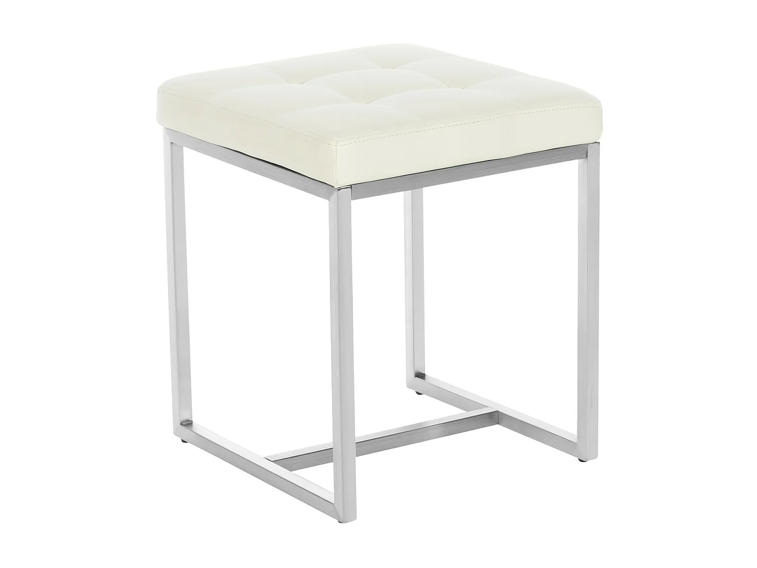 Tabouret - Similicuir & Acier inoxydable - Crème - Barci