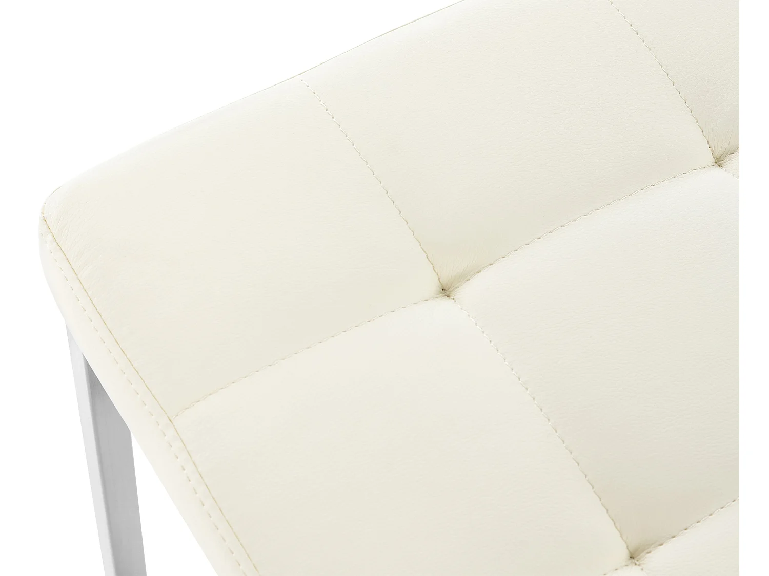 Tabouret - Similicuir & Acier inoxydable - Crème - Barci