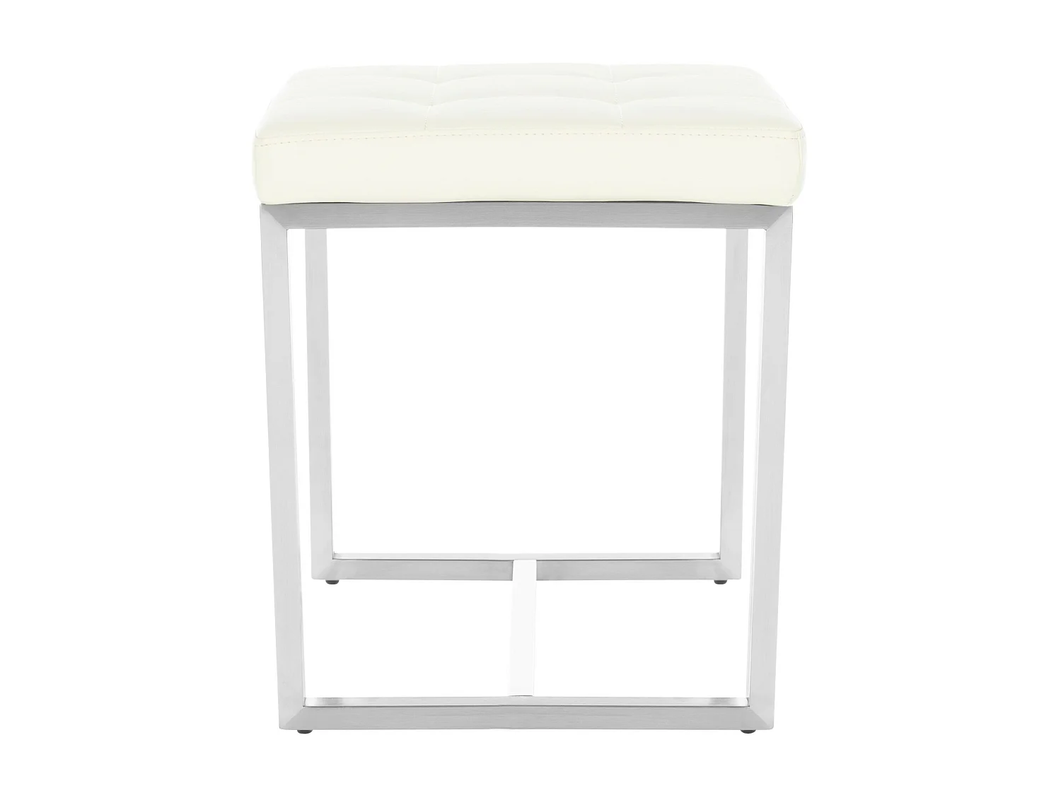 Tabouret - Similicuir & Acier inoxydable - Crème - Barci