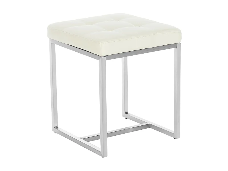 Tabouret - Similicuir & Acier inoxydable - Crème - Barci