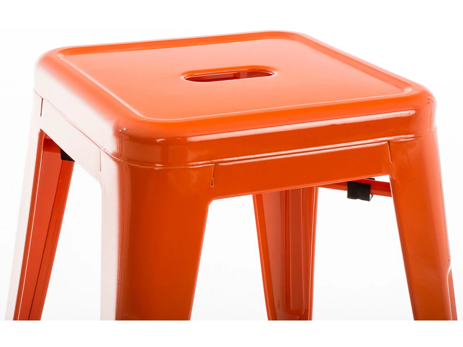 Lot de 4  Tabouret - Métal & Métal - Orange - Armin