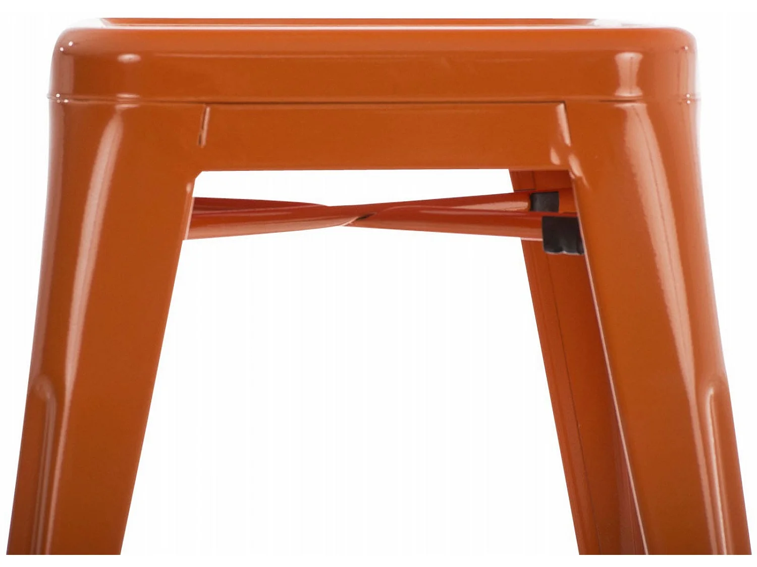 Lot de 4  Tabouret - Métal & Métal - Orange - Armin