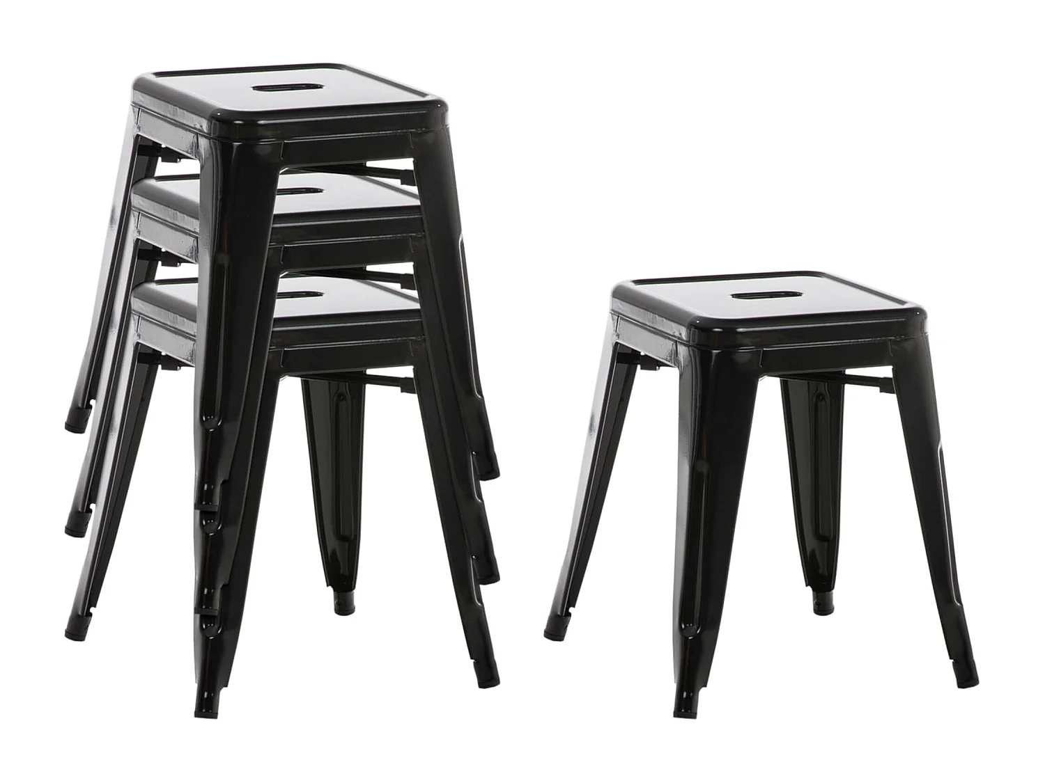 Set van 4  Kruk - Metaal - zwart - Armin