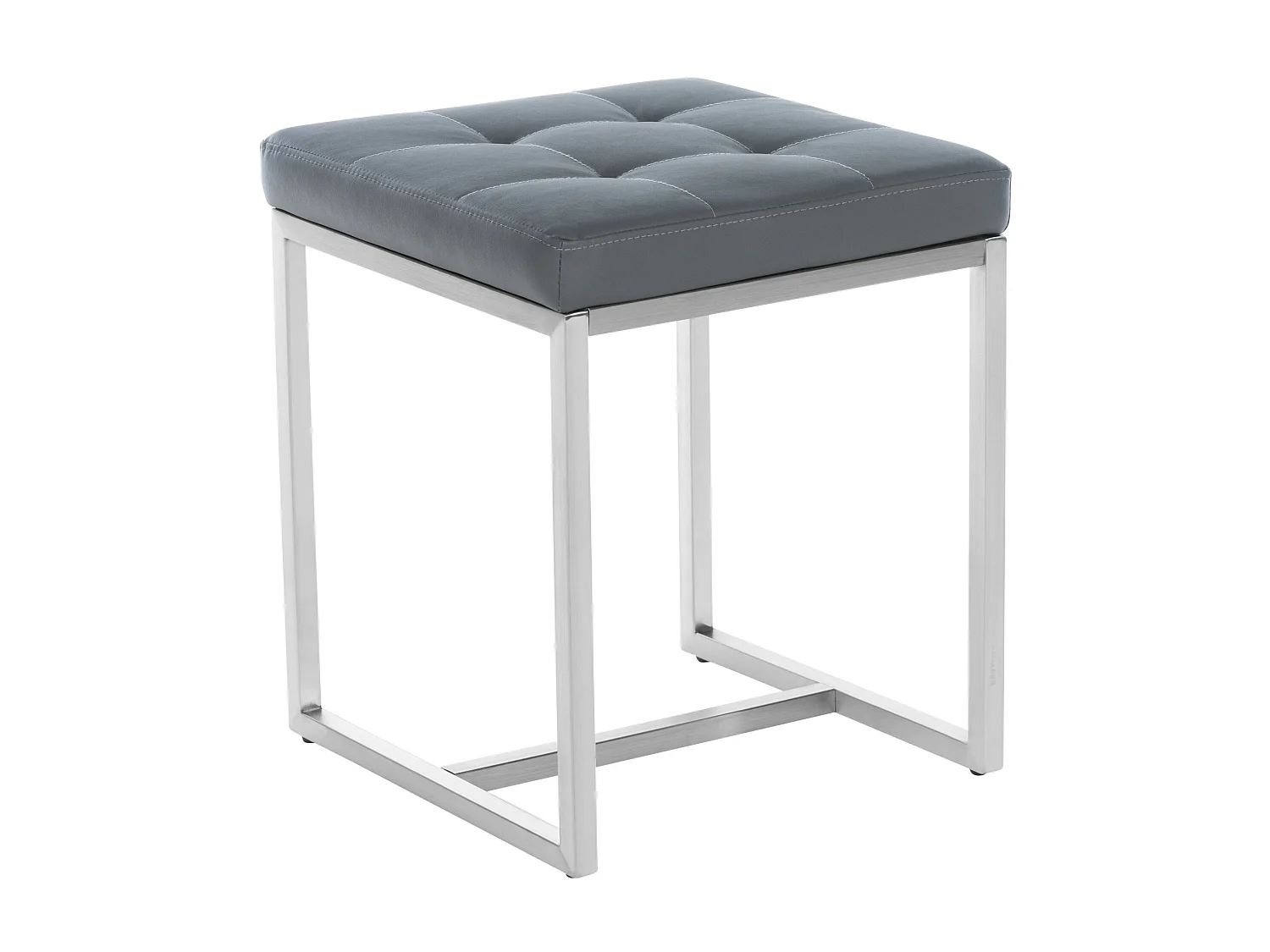 Tabouret - Similicuir & Acier inoxydable - Gris - Barci