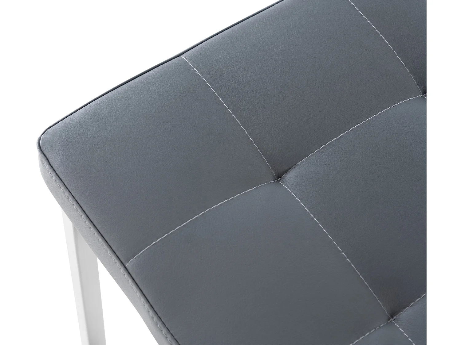 Tabouret - Similicuir & Acier inoxydable - Gris - Barci