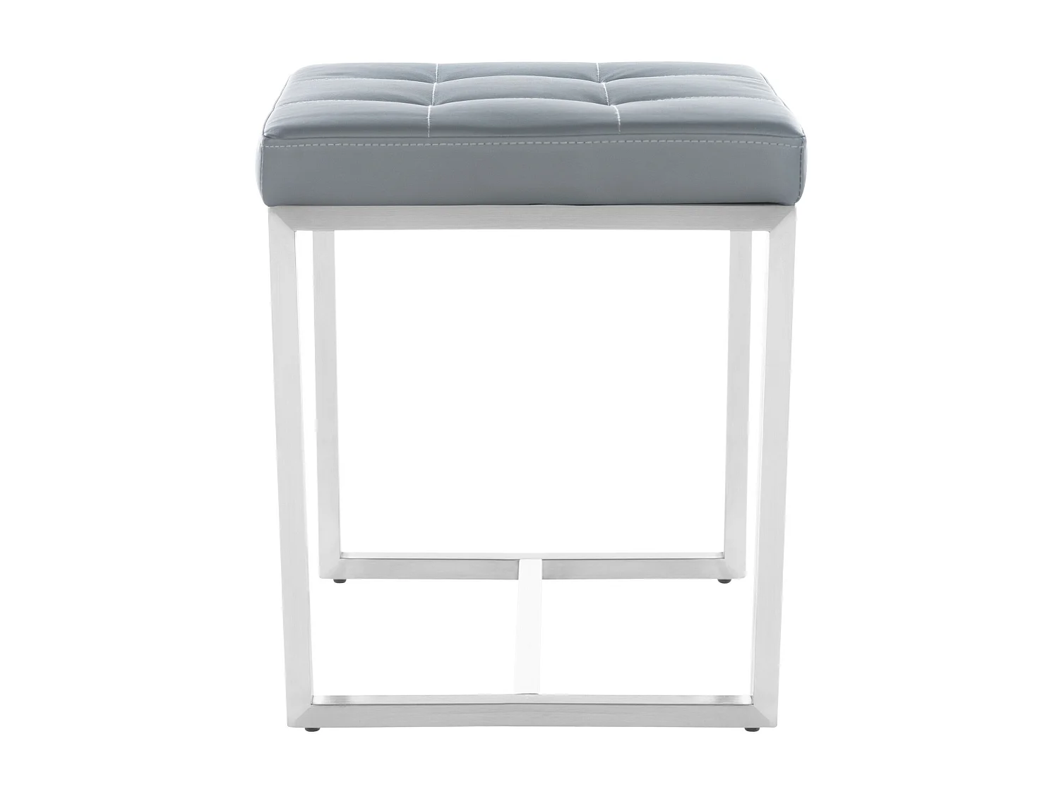 Tabouret - Similicuir & Acier inoxydable - Gris - Barci