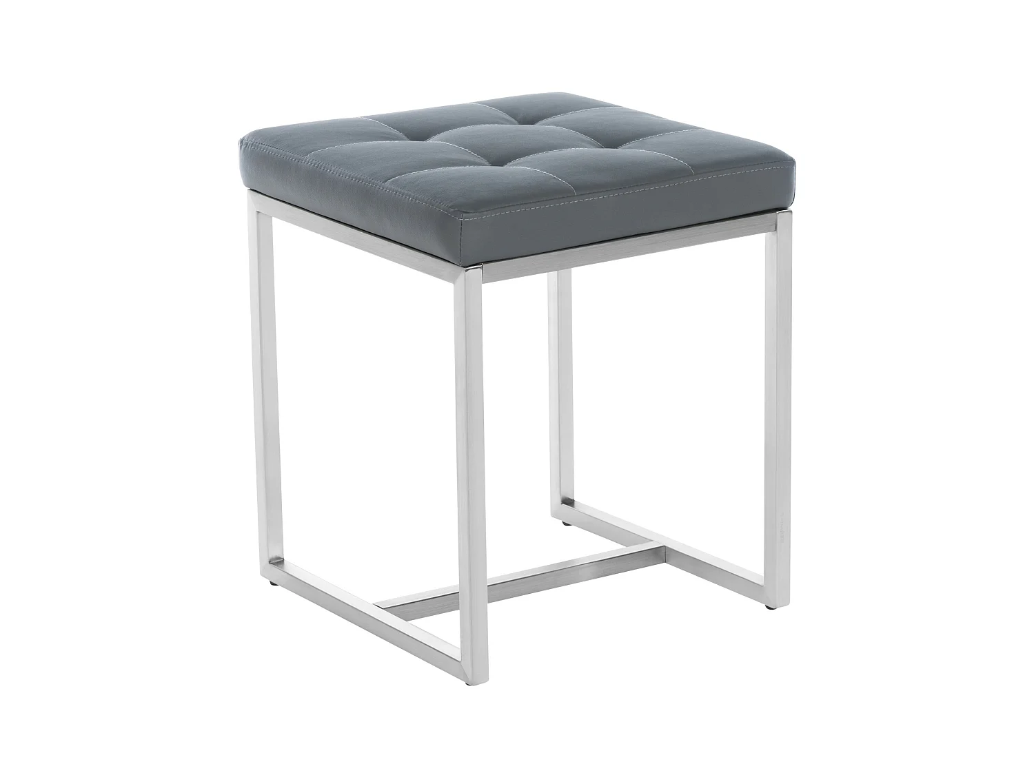Tabouret - Similicuir & Acier inoxydable - Gris - Barci