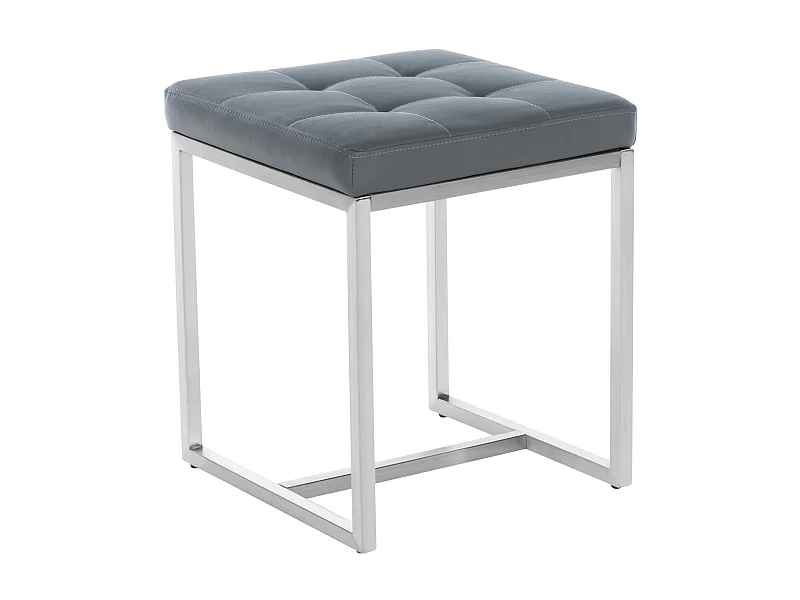 Tabouret - Similicuir & Acier inoxydable - Gris - Barci