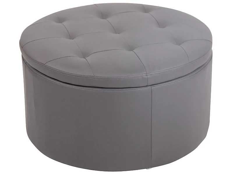 Tabouret - Similicuir & Bois - Gris - Evora