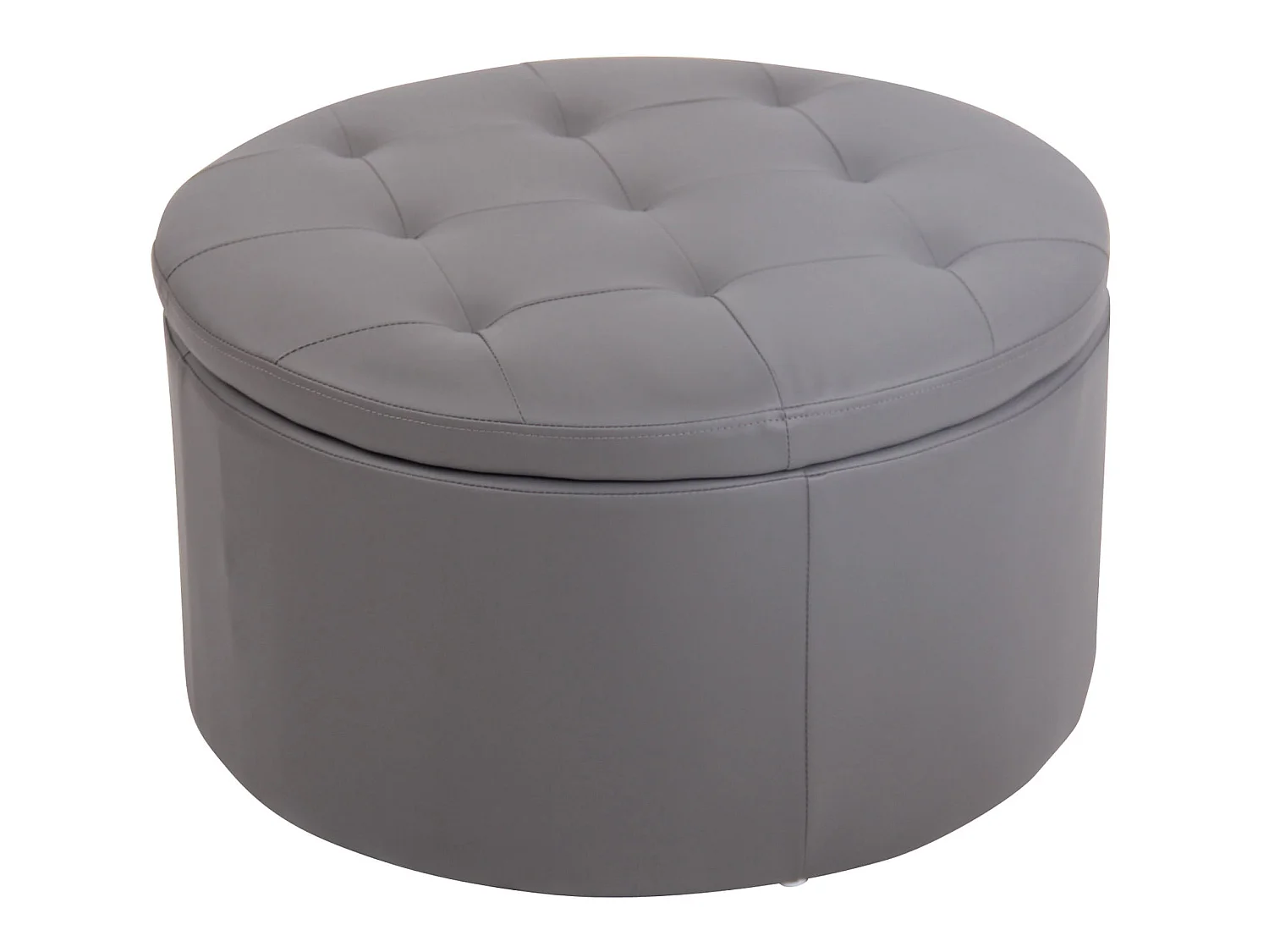 Tabouret - Similicuir & Bois - Gris - Evora