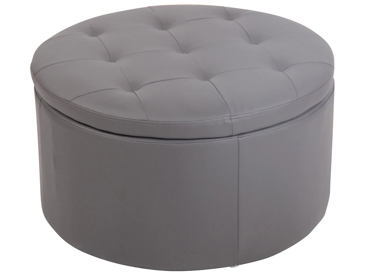 Tabouret - Similicuir & Bois - Gris - Evora