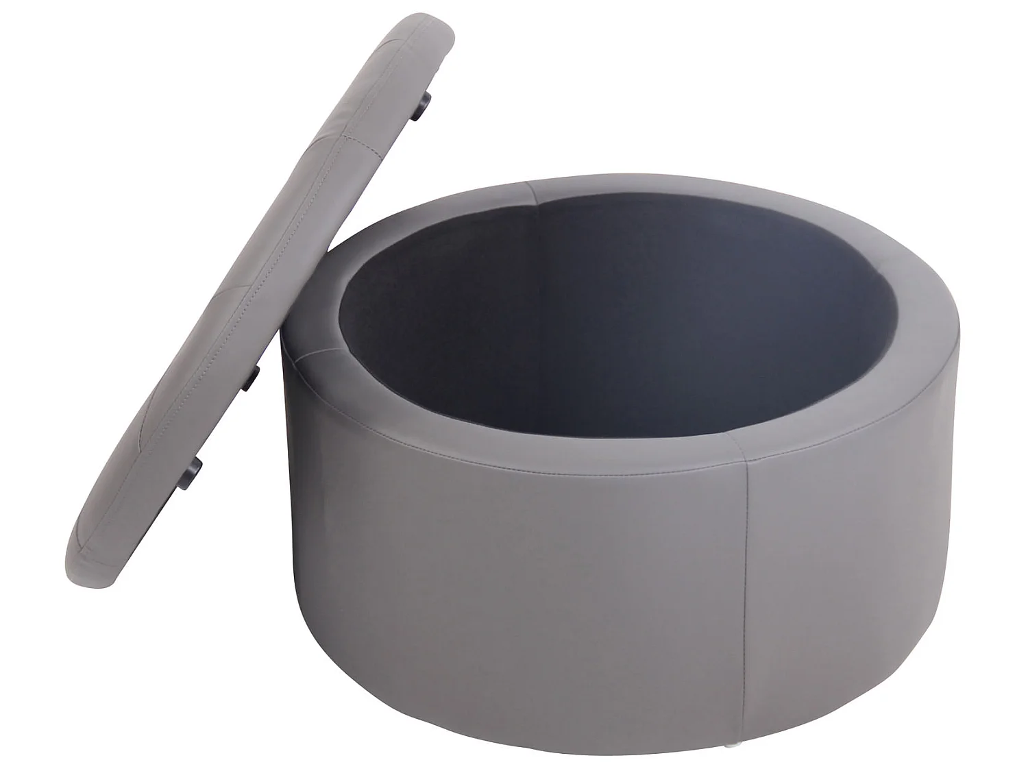 Tabouret - Similicuir & Bois - Gris - Evora