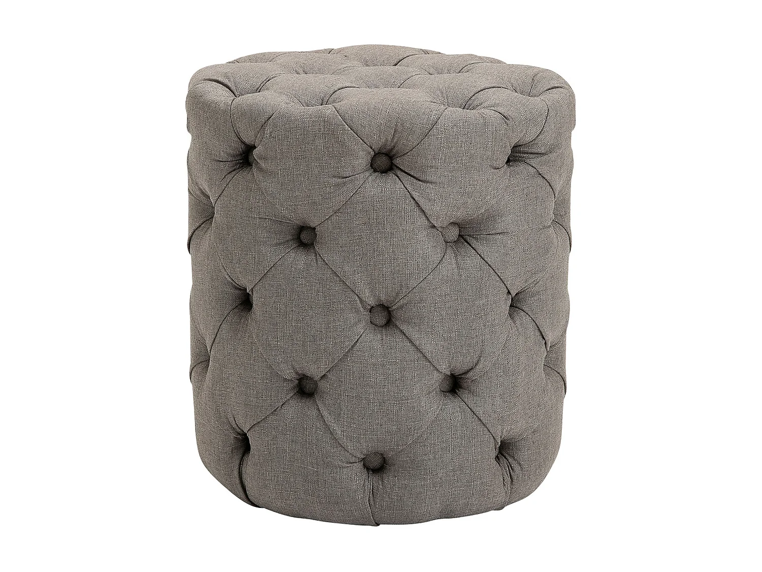 Tabouret - Tissu & Bois - Taupe - Drancy