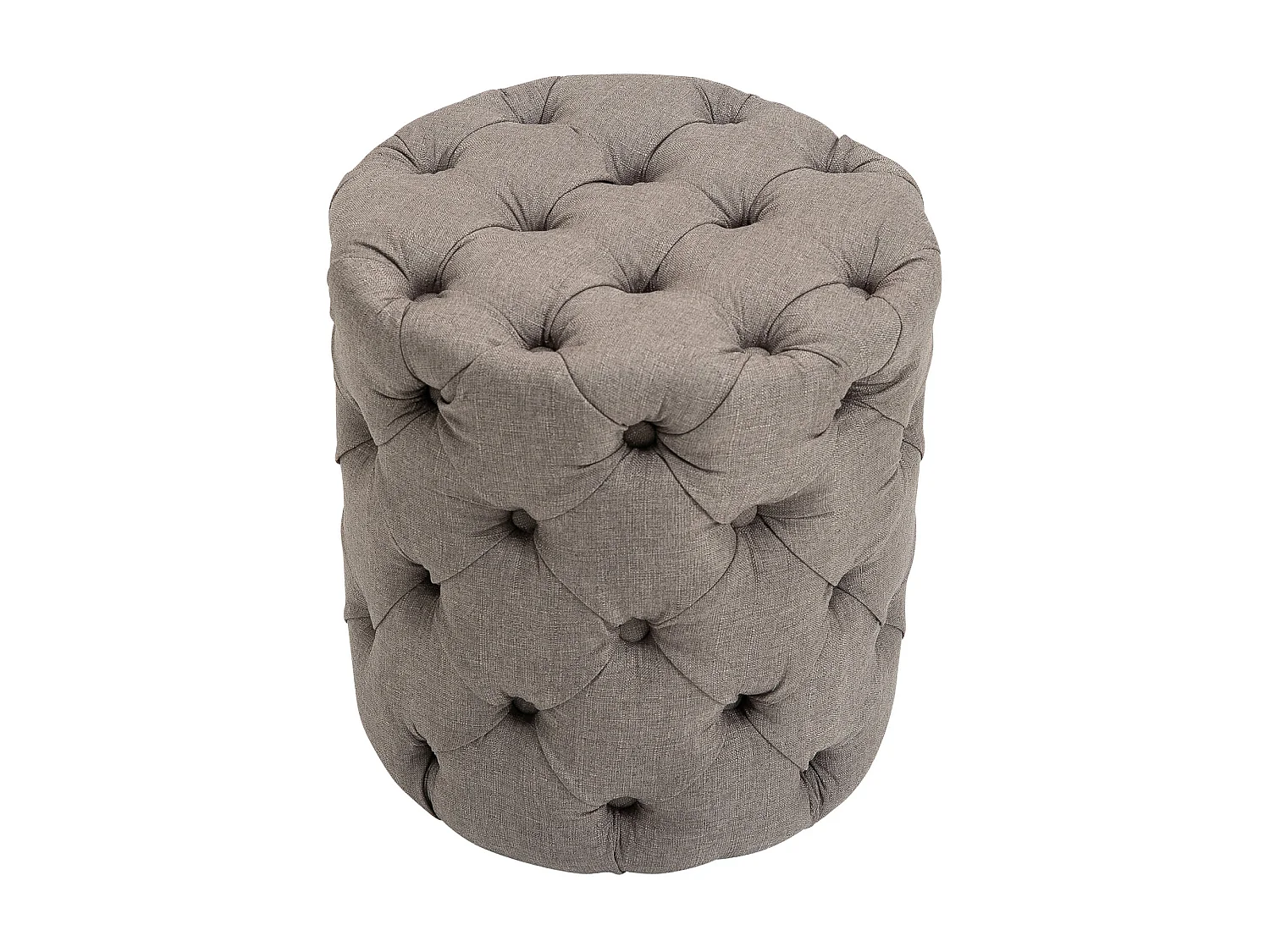 Tabouret - Tissu & Bois - Taupe - Drancy