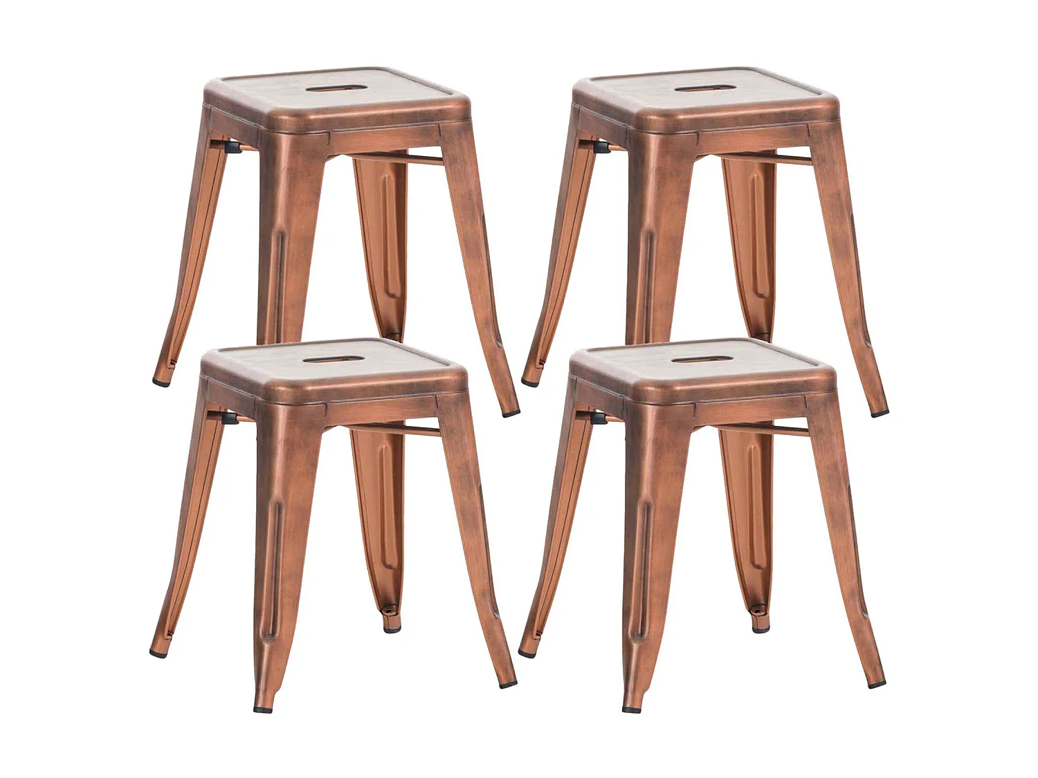 Lot de 4  Tabouret - Métal & Métal - Cuivre - Armin
