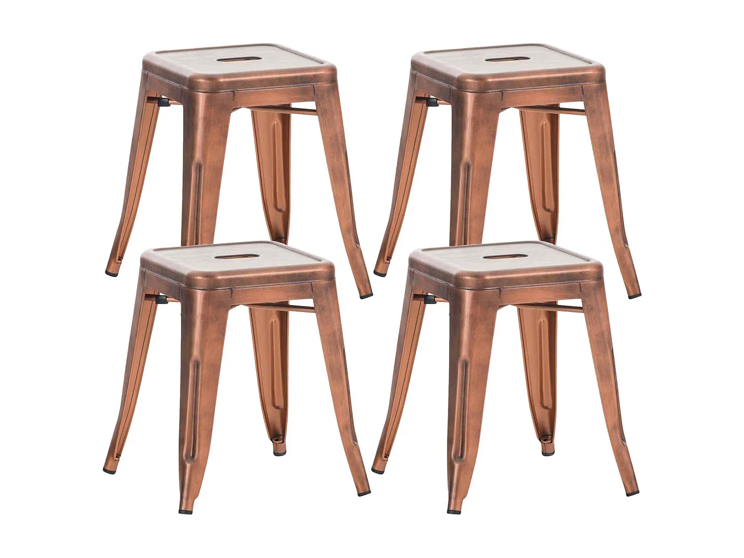 Lot de 4  Tabouret - Métal & Nature - Cuivre - Armin