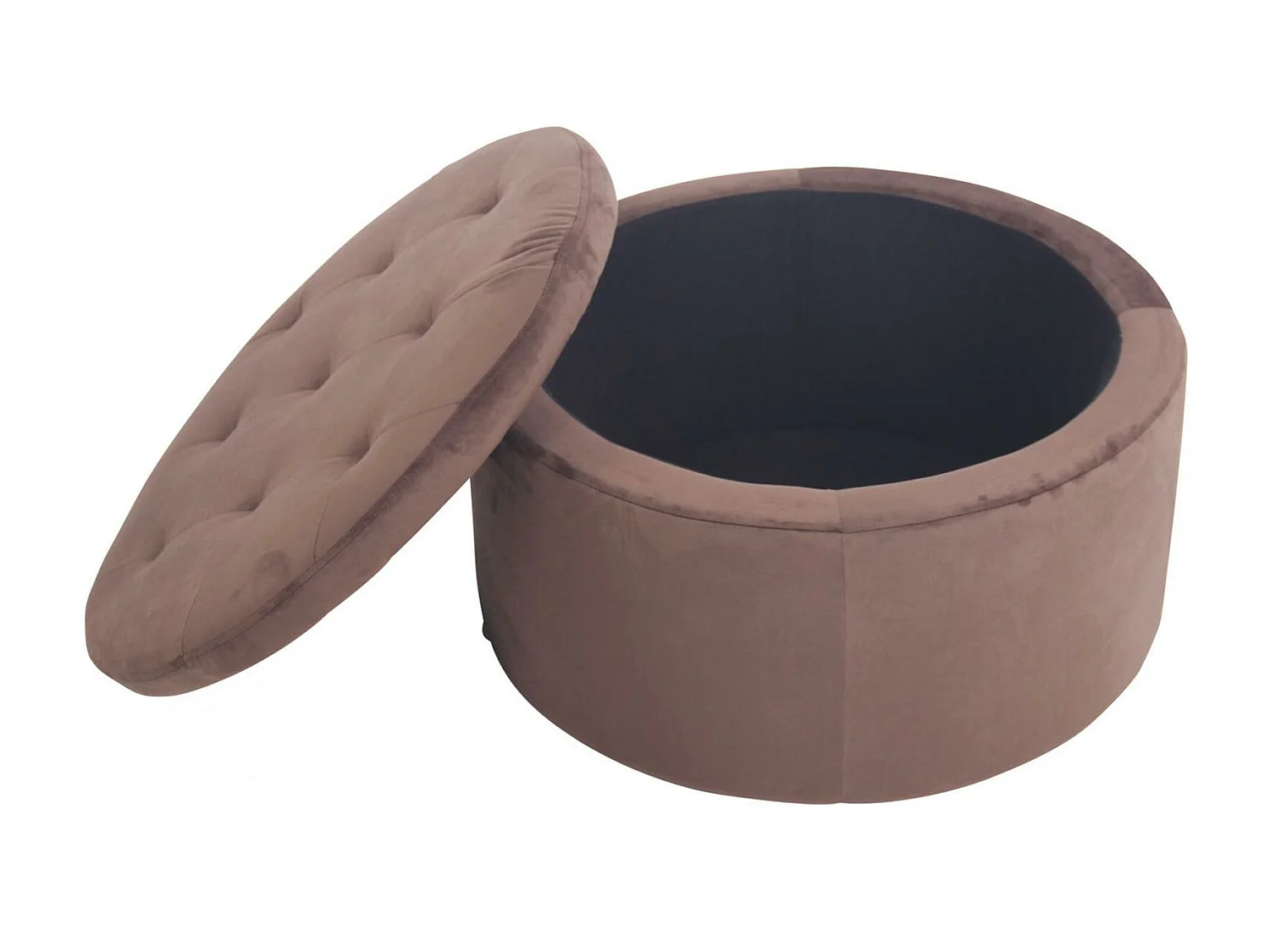 Tabouret - Velours & Bois - Marron - Evora