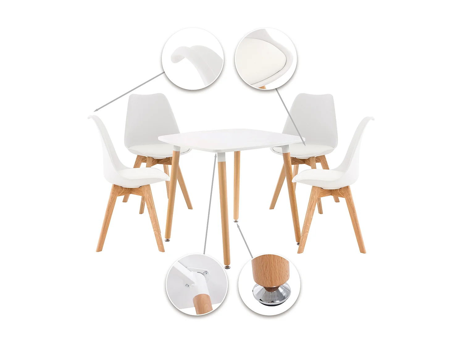 Woonkamer set - Tabel + 4 Stoelen - Liborg
