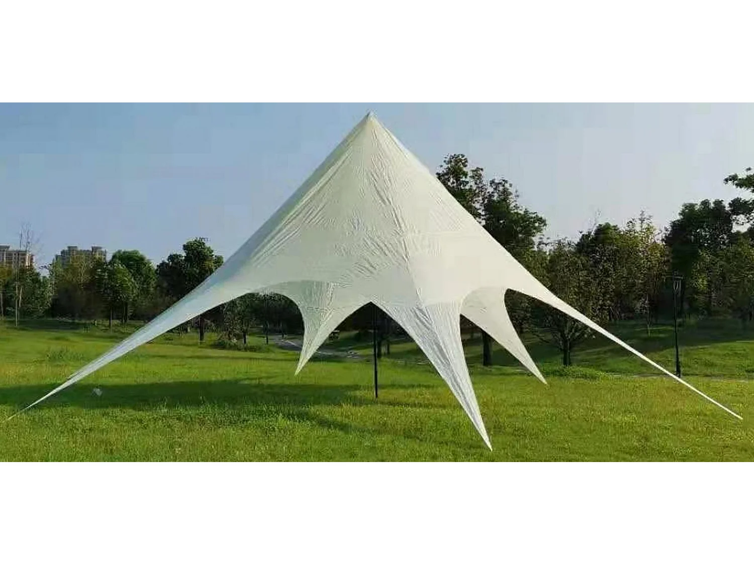 Tente forme étoile - Plastique - 10m - Crème