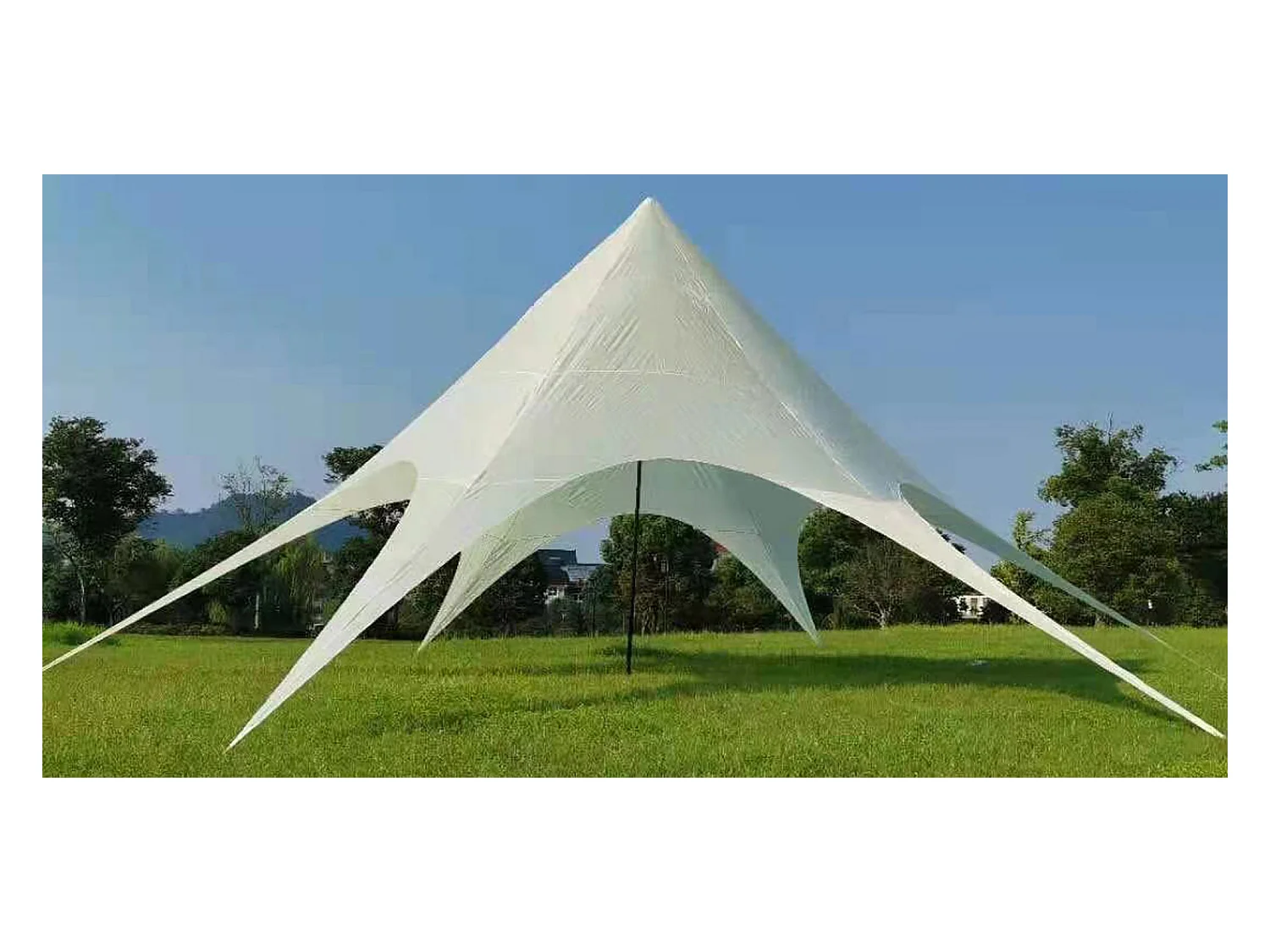 Tente forme étoile - Plastique - 10m - Crème