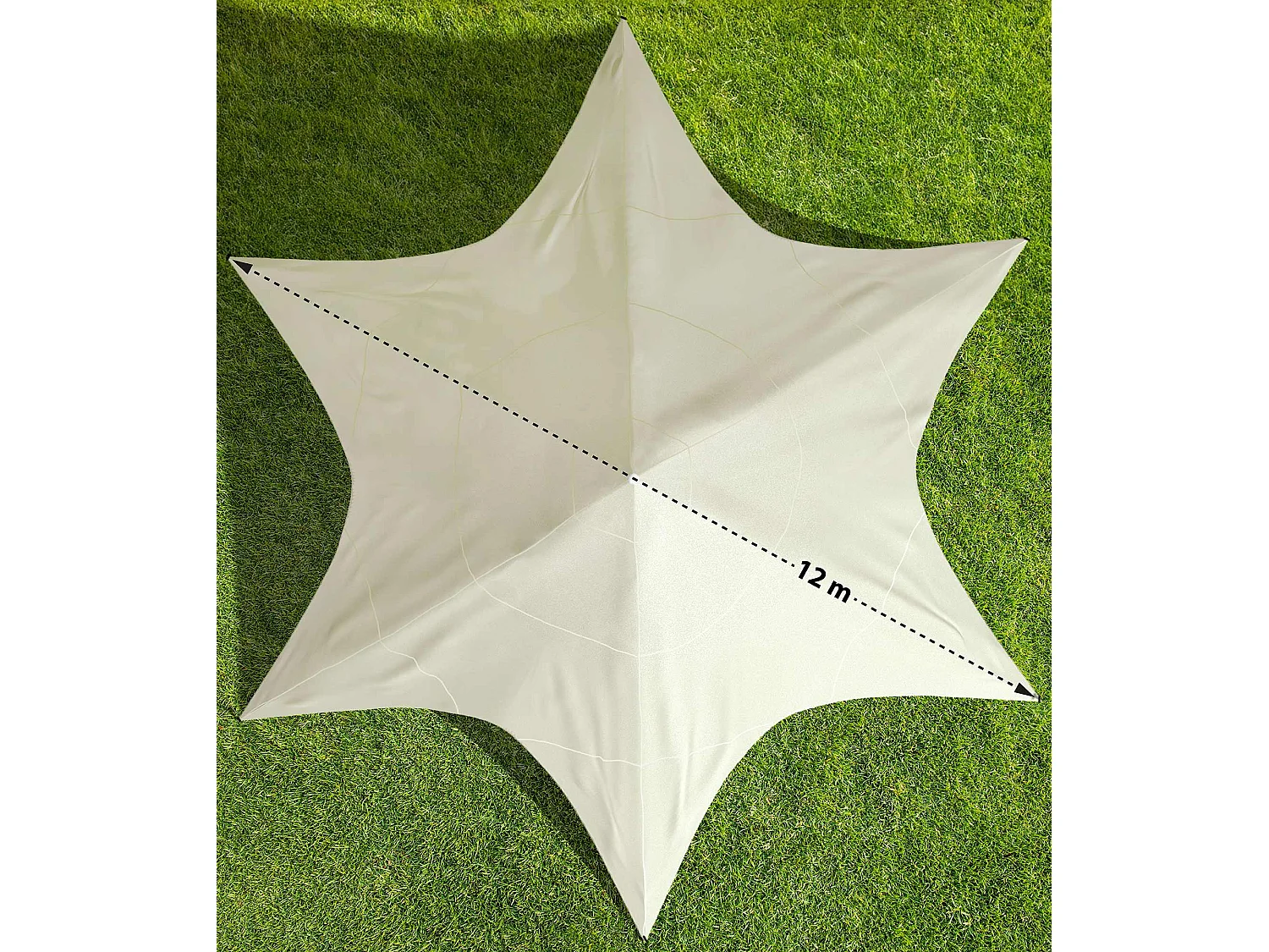 Tente forme étoile - Plastique - 12m - Crème