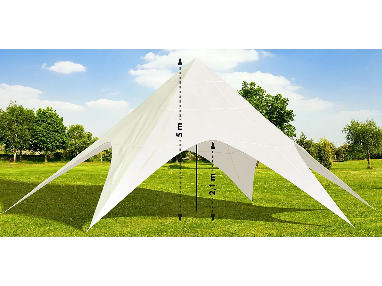 Tente forme étoile - Plastique - 12m - Crème