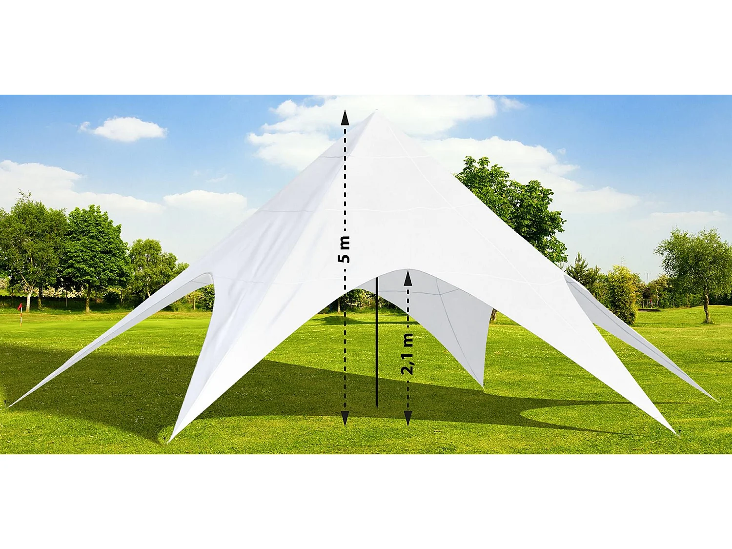 Sternzelt - Kunststoff - 12m - weiß