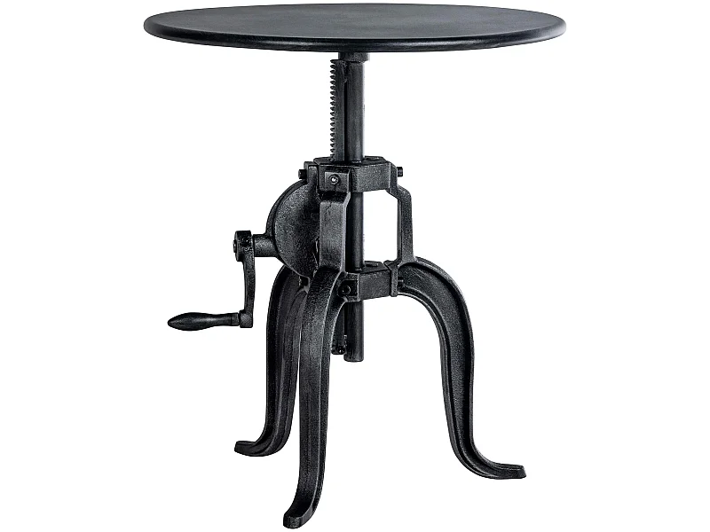 Table d'appoint - rond Ø 50 cm - Métal - Argent antique - Marcos