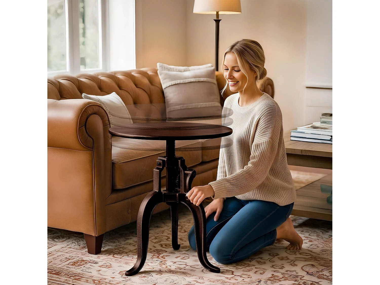 Bijzettafel - rond Ø 50 cm - Metaal - Bronze - Marcos