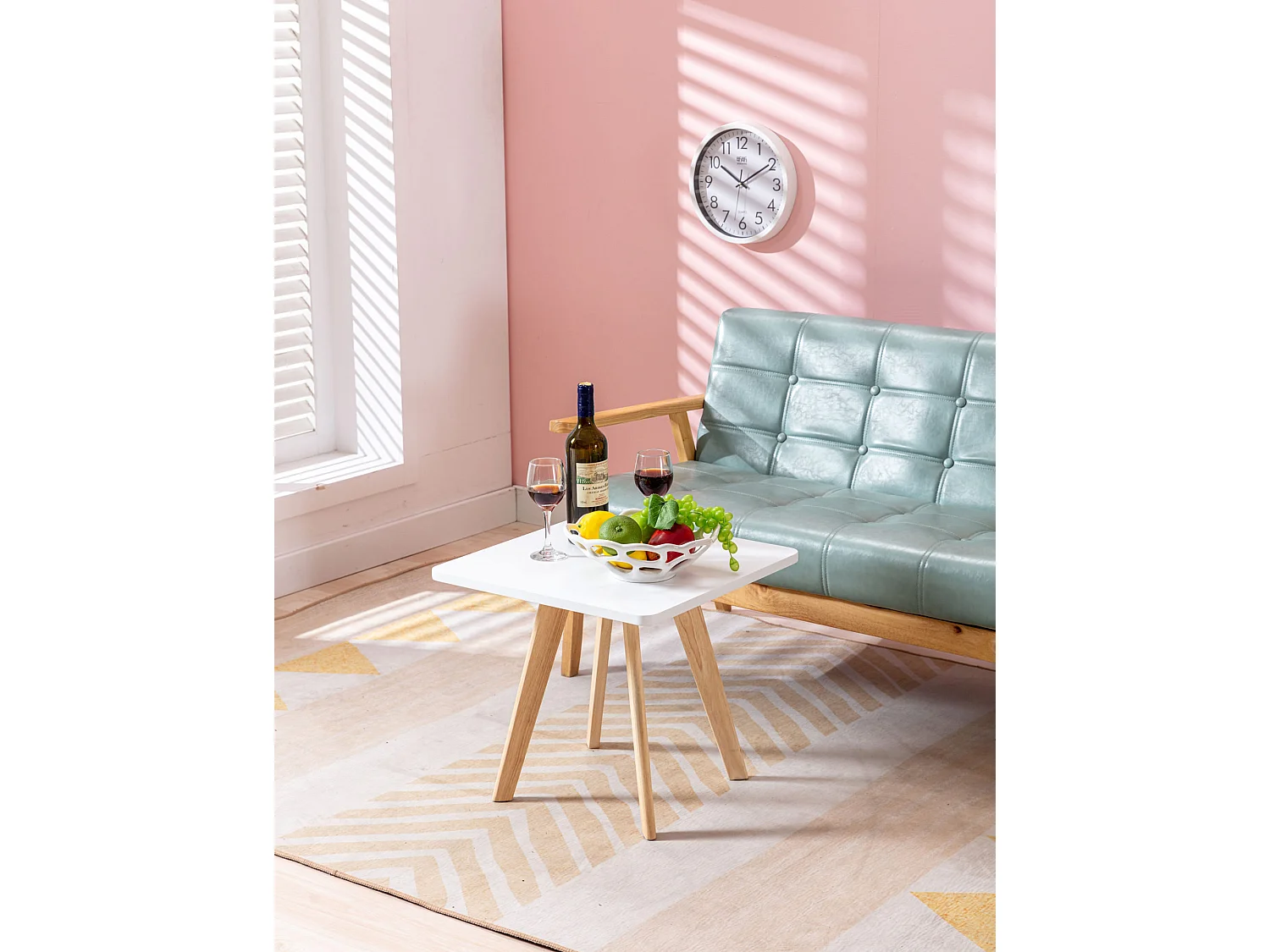 Table d'appoint - eckig - Bois - 50 x 50cm - Blanc - Almeria