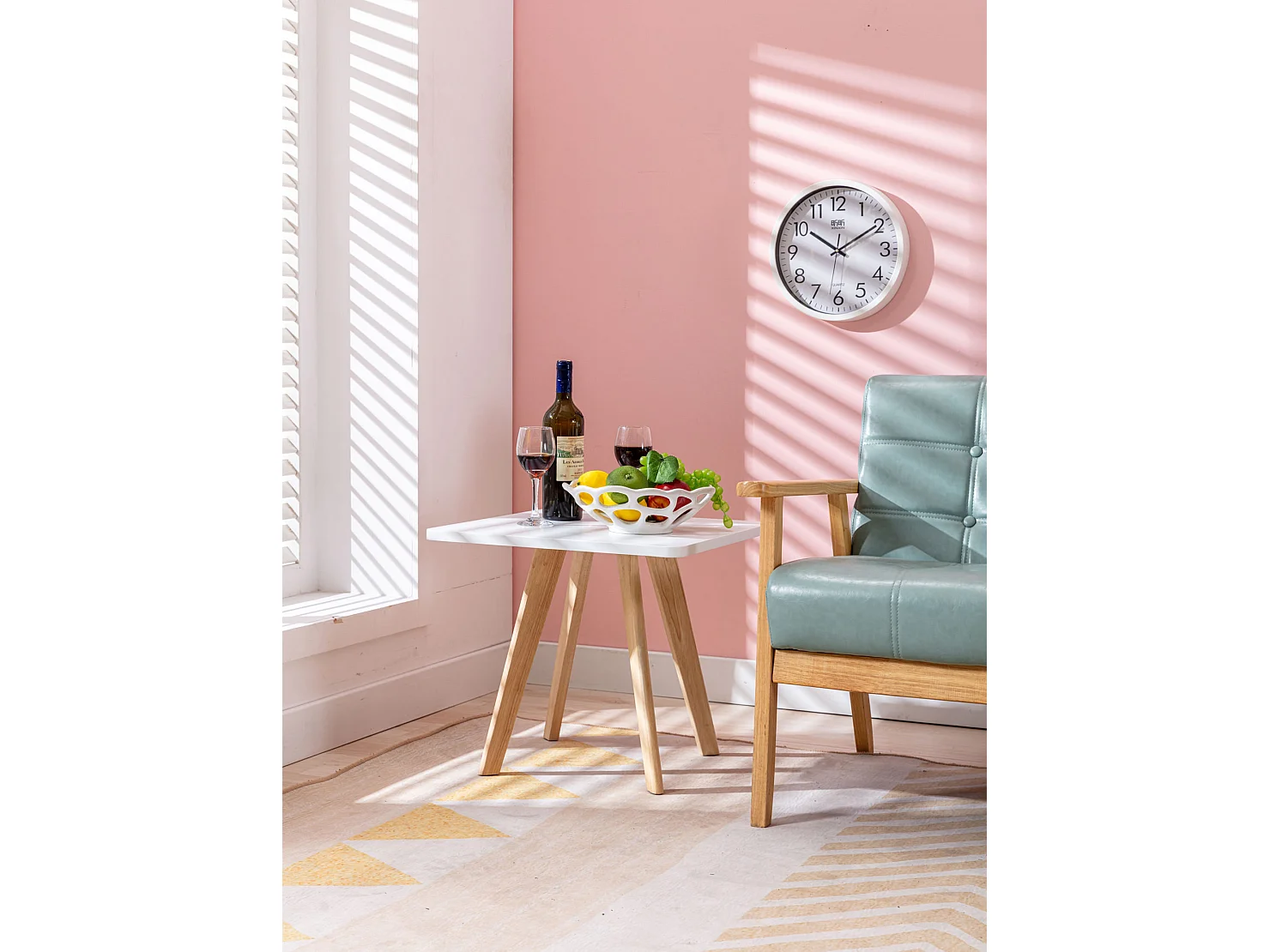 Table d'appoint - eckig - Bois - 50 x 50cm - Blanc - Almeria