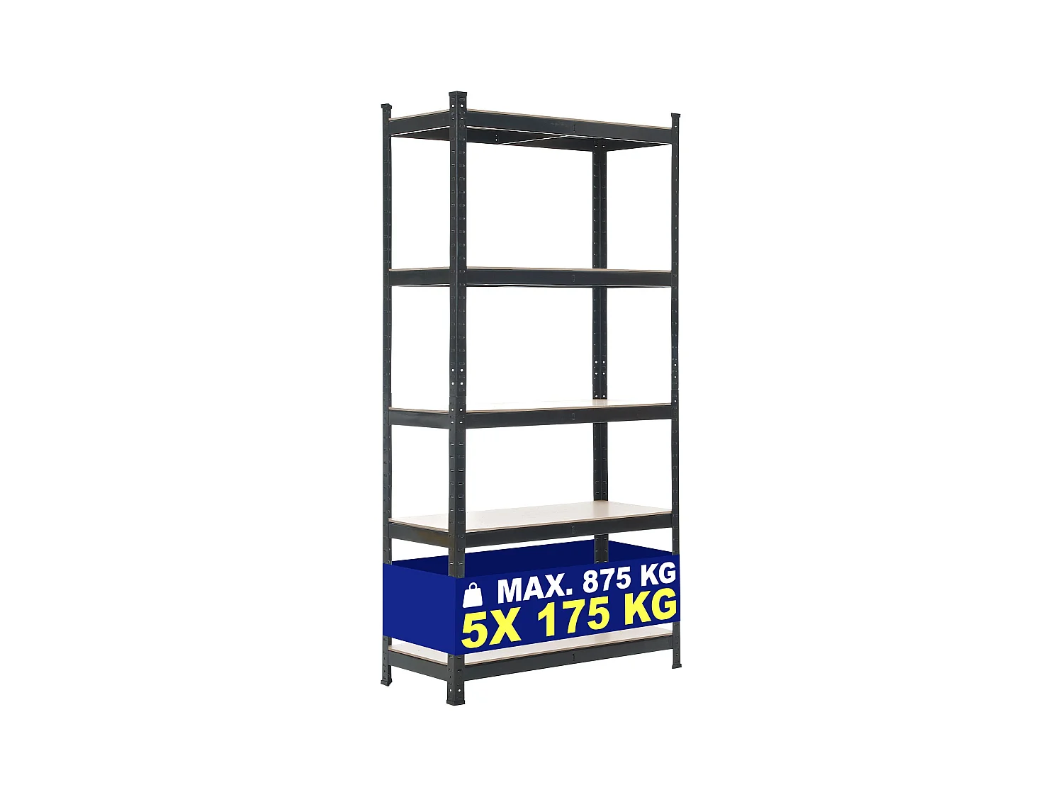 Lagerregal - Metall - 90x40x180 cm - schwarz -