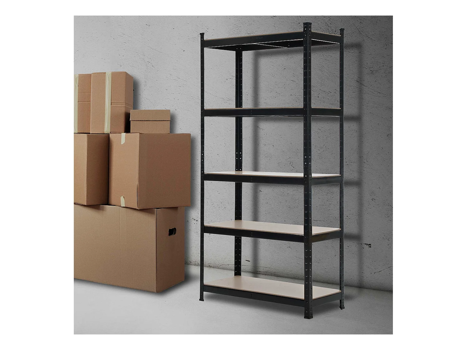 Insteekbare plank - Metaal - 90x40x180 cm - zwart -