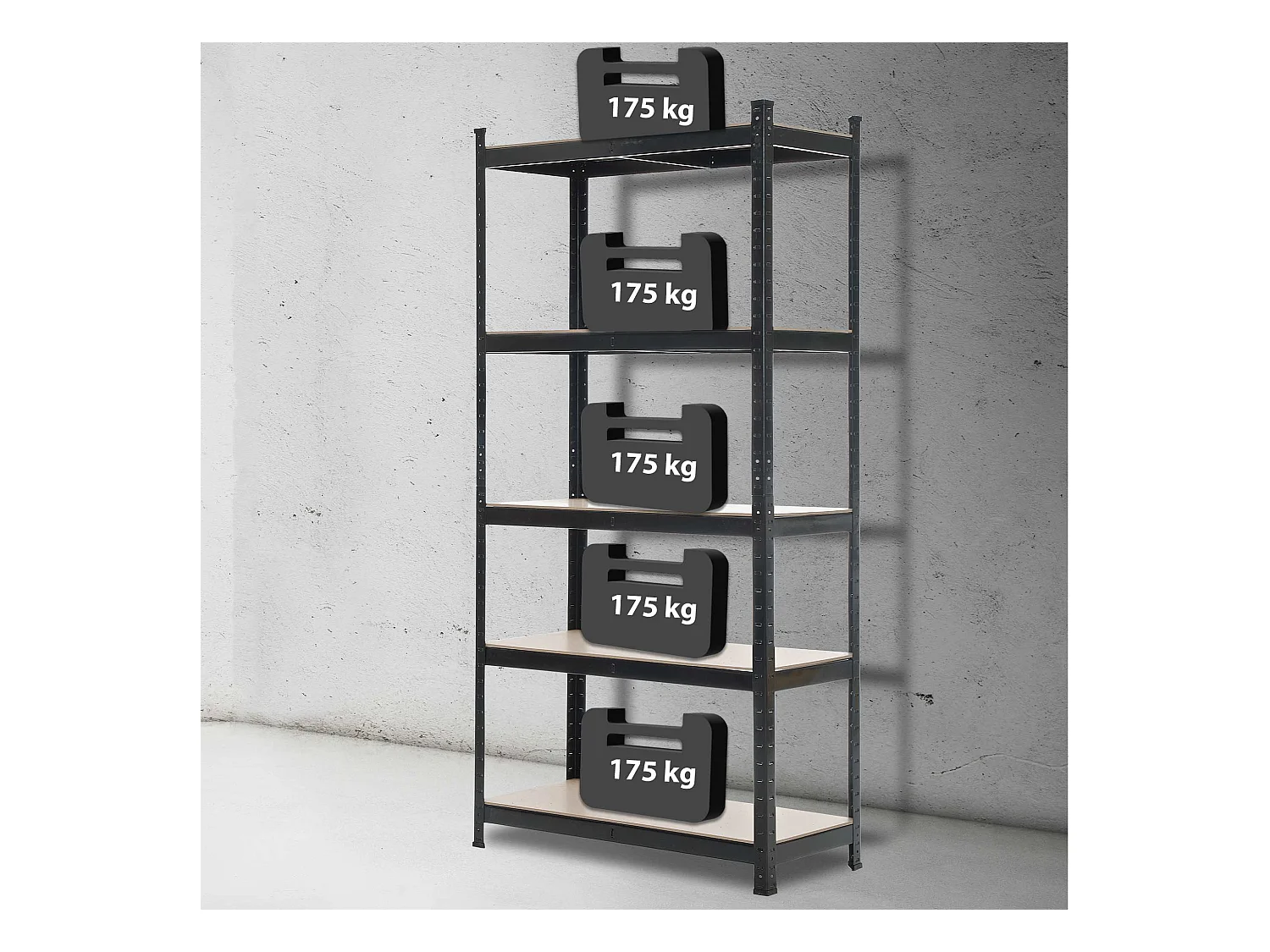 Insteekbare plank - Metaal - 90x40x180 cm - zwart -